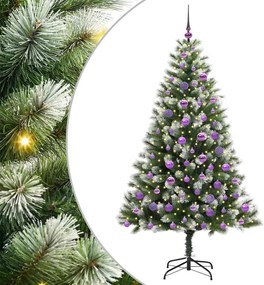 vidaXL Brad de Crăciun artificial cu articulații și zăpadă înghețată