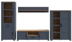 Set Living Boho Stejar Riviera Si Stejar Bleumarin, 362.5 Cm