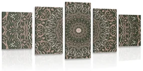 Tablou 5-piese Mandala în stil vintage