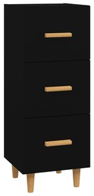 812340 vidaXL Servantă, negru, 34,5x34x90 cm, lemn compozit