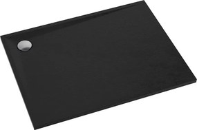 Cadita de dus dreptunghiulara din compozit Omnires Stone negru mat 80x120 cm