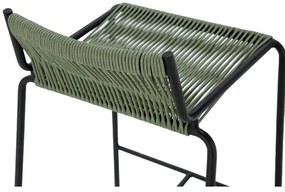 Scaun de bar verde din metal (înălțime șezut 65 cm) Emily – Marckeric
