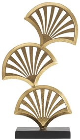 Decoratiune frunze aurii din metal, 23,5x10x44 cm, Triple Leaf Mauro Ferretti