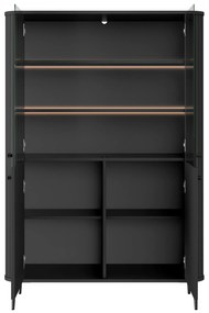 Vitrină Vesper 103 cm - negru / picioare negre