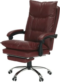 Scaun birou DRAKE, visiniu/crom, piele ecologica/metal, 72x85x111/118