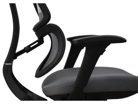 Ergodynamic Star Plus - Black Grey - Scaun de birou 4D, sezut translatie, suport lombar ajustabil 7 cm