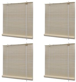 Jaluzele din bambus natural tip rulou, 4 buc., 120 x 160 cm 120 x 160 cm (4 pcs)