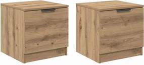 vidaXL Dulap de pat cu sertar 2 pcs Stejar Artizanal 40 x 39 x 40cm