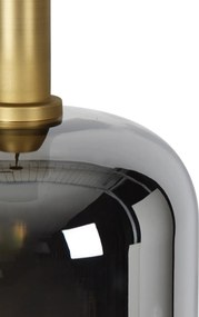 Lampă suspendată neagră cu auriu și sticlă fumurie, inclusiv bec PUCC - Zuzanna