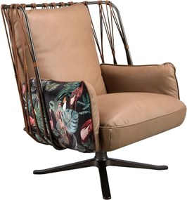 Fotoliu pivotant design LUX, Piele naturala, Tesatura Tropicala 5168