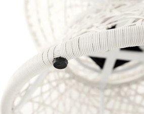 Fotoliu rotativ cu pernă, alb/petrol albastru, TRISS