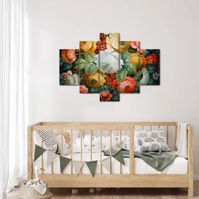 Tablou cu buchet pictat de flori (150x105 cm)