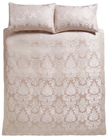 Lenjerie de pat bej din damasc pentru pat dublu, extinsă 230x220 cm Damask Jacquard – Catherine Lansfield