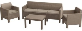 Set Mobilier de gradina Orlando cu canapea de 3 locuri - Maro cappuccino - nisip