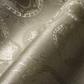 Tapet Versace  Medusa gri metalizat