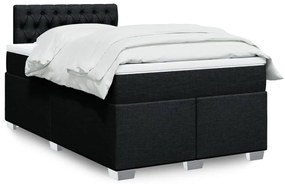 vidaXL Pat box spring cu saltea, negru, 120x190 cm, catifea