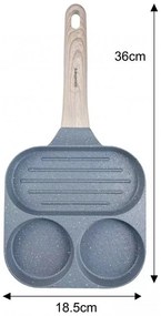 Tigaie cu 3 compartimente Klausberg KB 7817, 18,5 cm, Finisaj marmura, Inductie, Gri