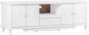 Cabinet TV lemn masiv alb Elizabeth, 180 × 58 × 62 cm