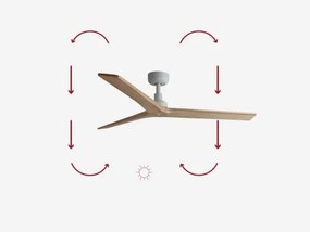 Ventilator de tavan FARO 34280 KLIM M maro/alb d. 125 cm + telecomandă