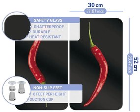 Set 2 protecții din sticlă pentru aragaz Wenko Peperoni, 52 x 30 cm