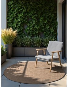 Covor pentru exterior și interior bej/fildeș rotund ø 160 cm Duet Liora – NORTHRUGS