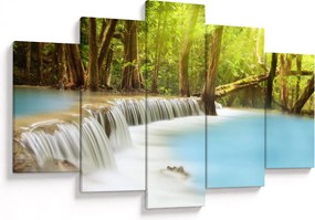 Tablou cu cascada Huai Mae Kamin în pădure (150x105 cm)