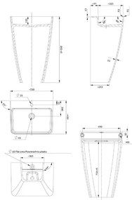 Lavoar freestanding Omnires Parma M+ dreptunghiular alb  55 cm