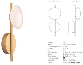 Aplica LED stil minimalist decorativ Rona aurie