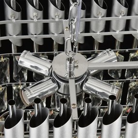 Brilagi - Lustră suspendată cu lanț ECLIPSE, 10 x E14 / 10 W / 230 V, 78 x 28 cm, argintie