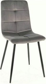 Scaun IVO, gri/negru, stofa catifelata/metal, 45x39x91 cm