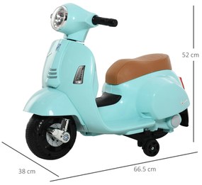 Motocicleta Electrica pentru Copii, Baterie 6V pentru Copii cu varste cuprinse intre 18-36 luni Verde 66.5x38x52cm HOMCOM | Aosom RO