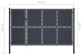 Poarta de gradina, antracit, 350 x 200 cm, otel 350 x 200 cm