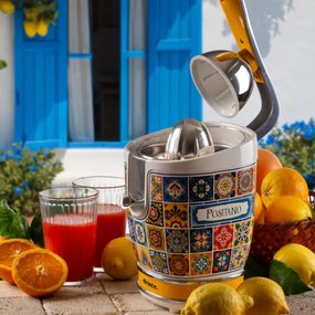 Presă pentru citrice Ariete Positano JUICER 0413/0P, 85W, Corp metalic, Funcționare silențioasă, 2 atașamente, Alb/galben