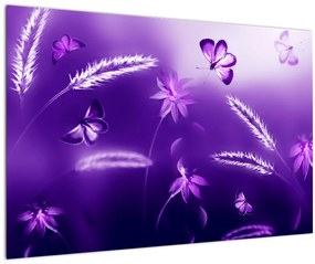 Tablou - Lunca cu fluturi (90x60 cm)