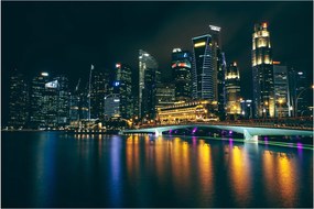 Tablou - Singapore noaptea (90x60 cm)