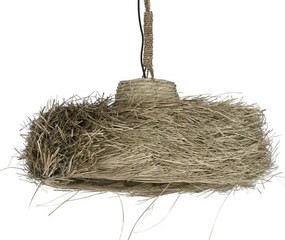 Lustră suspendată boho din fibre naturale, 64x64x34 cm, „Solea"