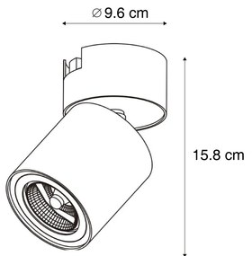 Spot modern negru pentru sistem de șină monofazat GU10 70mm - Iconic Roto