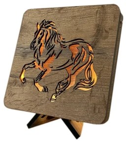 Li-Go 4070/DUB2 - Decorațiune de masă LED, 12W, 230V, 19x19 cm, stejar/cal