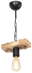 Plafonieră neagră/în culoare naturală 10x20 cm – Squid Lighting