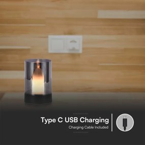 Lampă LED reîncărcabilă de masă LED/2W/5V 3000K negru