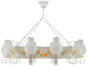 Brilagi - Lustră suspendată cu lanț QUEEN 8xE14/40W/230V fag/crem