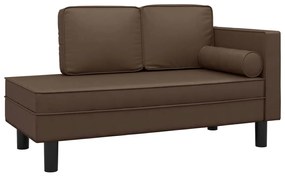 340697 vidaXL Pat de zi cu 2 locuri, maro, piele ecologică