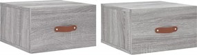 vidaXL Noptiere de perete, 2 buc., sonoma gri, 35x35x20 cm