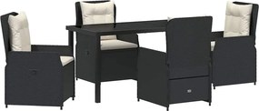 vidaXL Set de masă pentru grădină 5 pcs Negru poliratan