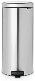 Cos de gunoi cu pedala Brabantia NewIcon 649061, 30 L, Inchidere usoara, Baza antiderapanta, Rezistent la amprente, Inox Mat