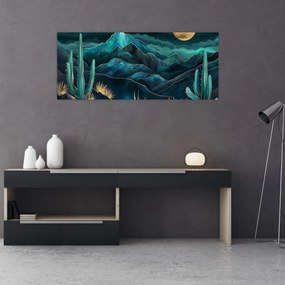 Tablou - Noapte turcoaz (120x50 cm)