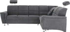Colţar extensibil, material textil gri, model dreapta, SANTIAGO
