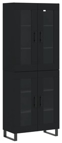3198298 vidaXL Dulap înalt, negru, 69,5x34x180 cm, lemn compozit