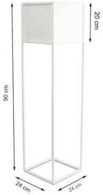 Suport pentru flori 90x24 cm alb