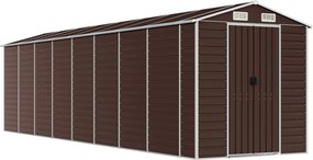 vidaXL Șopron de grădină, maro, 191x725x198 cm, oțel zincat
